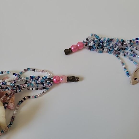 Vintage Layered Seashells and Seed Bead Collar Statement Necklace 25" Mermaid - Picture 5 of 8